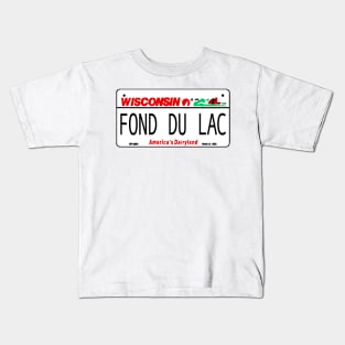 Fond Du Lac Wisconsin License Plate Design Kids T-Shirt